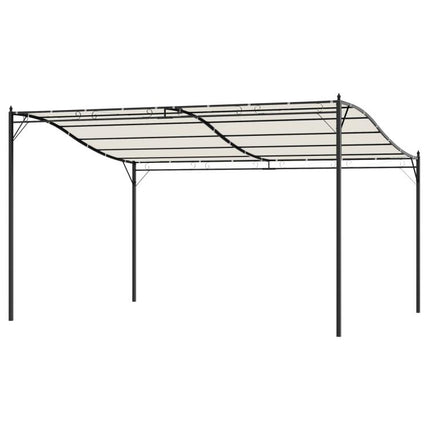 10 feet x 13 feet Outdoor Pergola Gazebo, Steel Patio Canopy with Weather-Resistant Fabric and Drainage Holes, Cream White