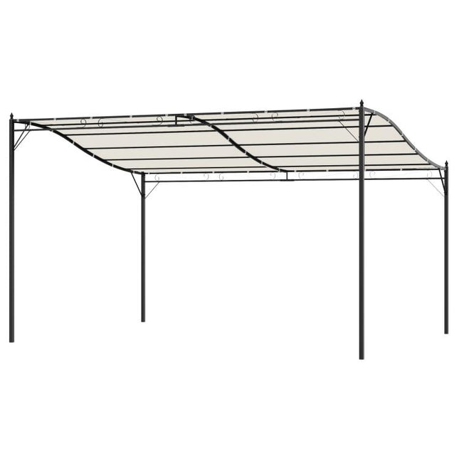 10 feet x 13 feet Outdoor Pergola Gazebo, Steel Patio Canopy with Weather-Resistant Fabric and Drainage Holes, Cream White