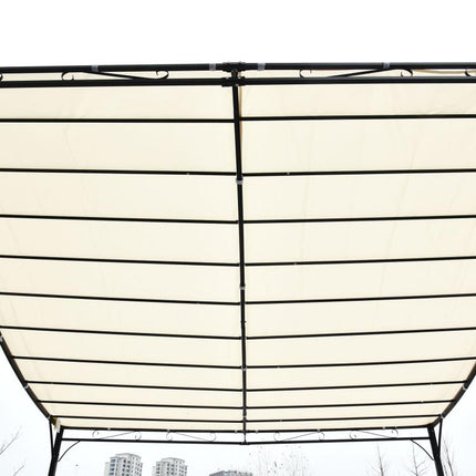 10 feet x 13 feet Outdoor Pergola Gazebo, Steel Patio Canopy with Weather-Resistant Fabric and Drainage Holes, Cream White