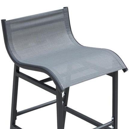 3 Piece Bar Height Outdoor Bistro Set for 2, Charcoal Gray
