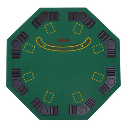 Soozier Poker Table Foldable, 47 inch Octagon Blackjack Poker Game Table for 8 Players with Cup Holders and Chips Tray, Green Felt