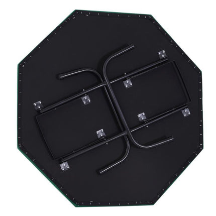 Soozier Poker Table Foldable, 47 inch Octagon Blackjack Poker Game Table for 8 Players with Cup Holders and Chips Tray, Green Felt