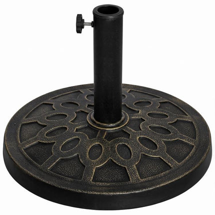 18 inch 26 lbs Round Resin Umbrella Base Stand Market Parasol Holder with Beautiful Decorative Pattern & Easy Setup