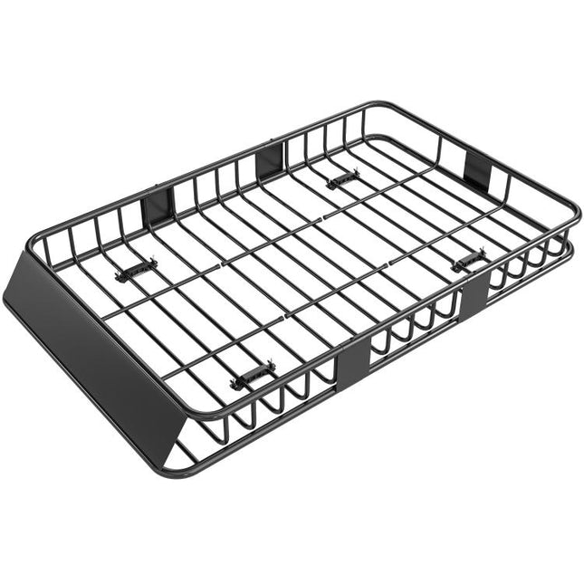 Car Roof Rack Basket, 63.8 inch x 39 inch x 6.3 inch Adjustable Cargo Basket for Cars, SUVs, Vans and RVs, 220 lbs Capacity, Black