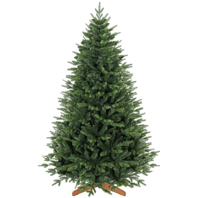Künstlicher Weihnachtsbaum 180 cm mit Kiefernholzst?nder, Nordic-Tanne mit Klappsystem, 889 Zweigspitzen, Grün