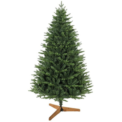 Künstlicher Weihnachtsbaum 180 cm mit Kiefernholzst?nder, Nordic-Tanne mit Klappsystem, 889 Zweigspitzen, Grün
