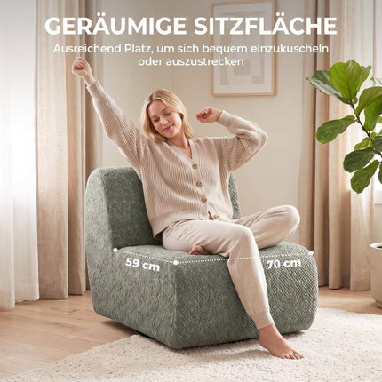 Swivel lounge chair with a chenille look and wide seat