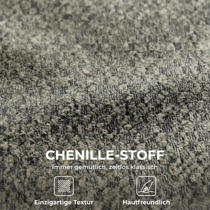 Swivel lounge chair with a chenille look and wide seat