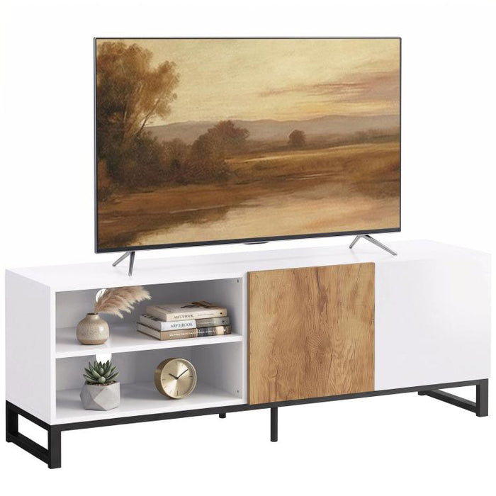 TV Stand for TVs up to 55 Inches, Modern Low-Profile TV Unit, White