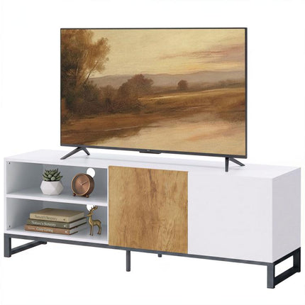 TV Stand for TVs up to 55 Inches, Modern Low-Profile TV Unit, White