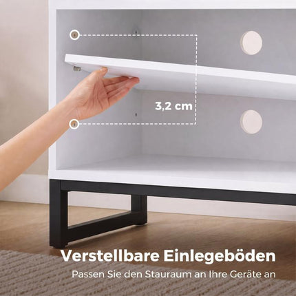TV Stand for TVs up to 55 Inches, Modern Low-Profile TV Unit, White