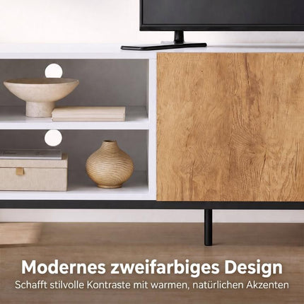 TV Stand for TVs up to 55 Inches, Modern Low-Profile TV Unit, White