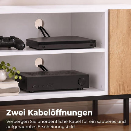TV Stand for TVs up to 55 Inches, Modern Low-Profile TV Unit, White