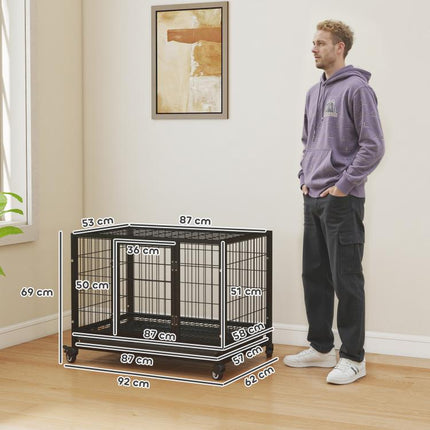 Indoor/Outdoor Puppy Playpen/Cage with Wheels 92×62×75cm