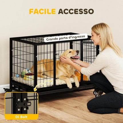 Indoor/Outdoor Puppy Playpen/Cage with Wheels 92×62×75cm
