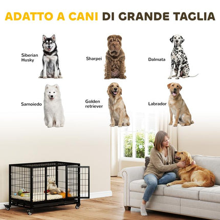 Indoor/Outdoor Puppy Playpen/Cage with Wheels 92×62×75cm