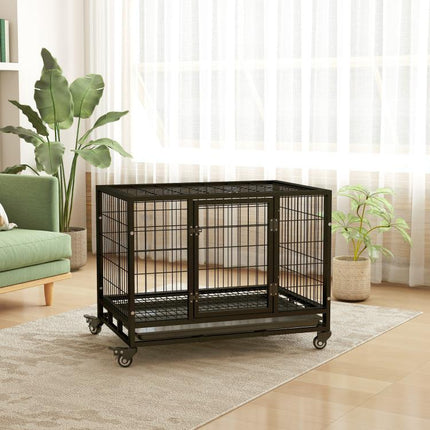Indoor/Outdoor Puppy Playpen/Cage with Wheels 92×62×75cm