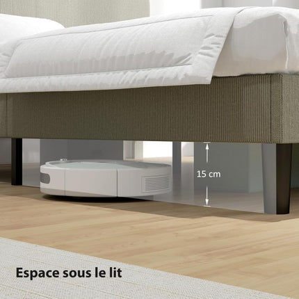160 x 200 cm bed frame, wooden slatted base, adjustable headboard, corduroy-upholstered double bed, grey
