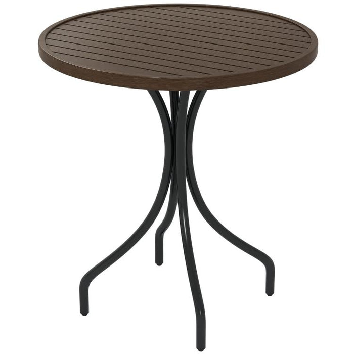 Φ66cm Galvanised Steel Garden Table - Brown