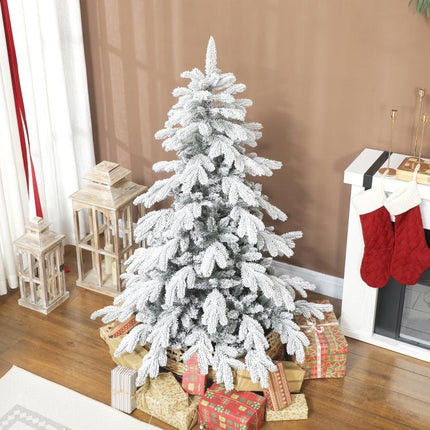 5ft Super Flocked Christmas Tree - Green/White
