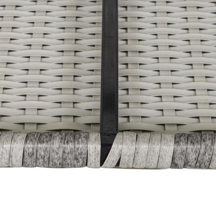 Outdoor PE Rattan Corner Sofa, Garden Wicker Furniture Single Sofa Chair w/ Cushions, Light Grey