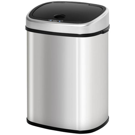 Stainless Steel Kitchen Sensor Dustbin Automatic Touchless Rubbish Garbage Waste Bin 48L Silver