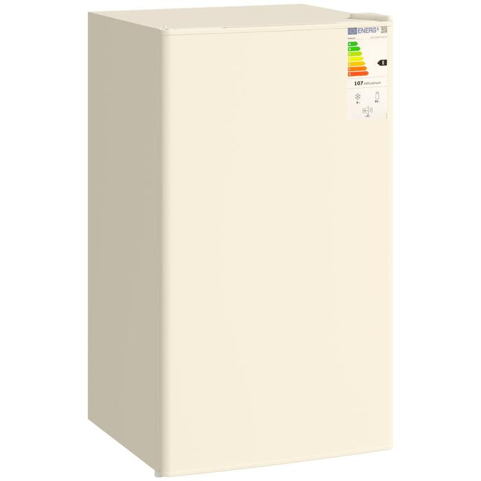 Under Counter Fridge, 91L Small Fridge with Chiller Box, Removable Shelf, Reversible Door, Adjustable Legs, Mini Refrigerator, Beige