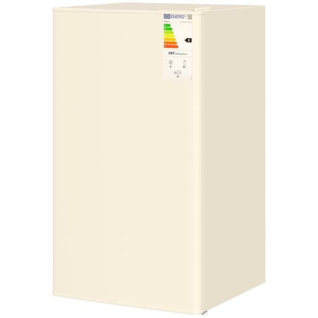 Under Counter Fridge, 91L Small Fridge with Chiller Box, Removable Shelf, Reversible Door, Adjustable Legs, Mini Refrigerator, Beige