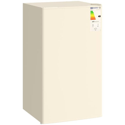 Under Counter Fridge, 91L Small Fridge with Chiller Box, Removable Shelf, Reversible Door, Adjustable Legs, Mini Refrigerator, Beige