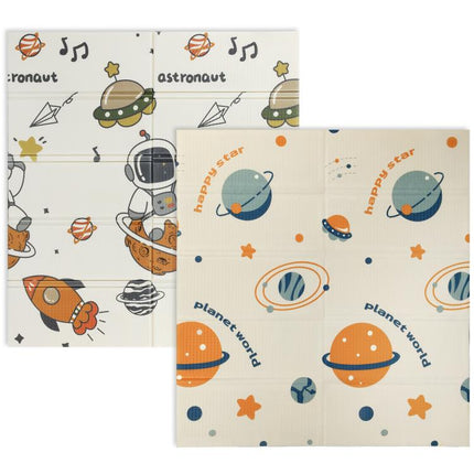 Space-Themed Baby Plat Mat Double Sided, Foldable, Water-Resistant for Outdoor/Indoor, 177 x 146 x 1.5cm