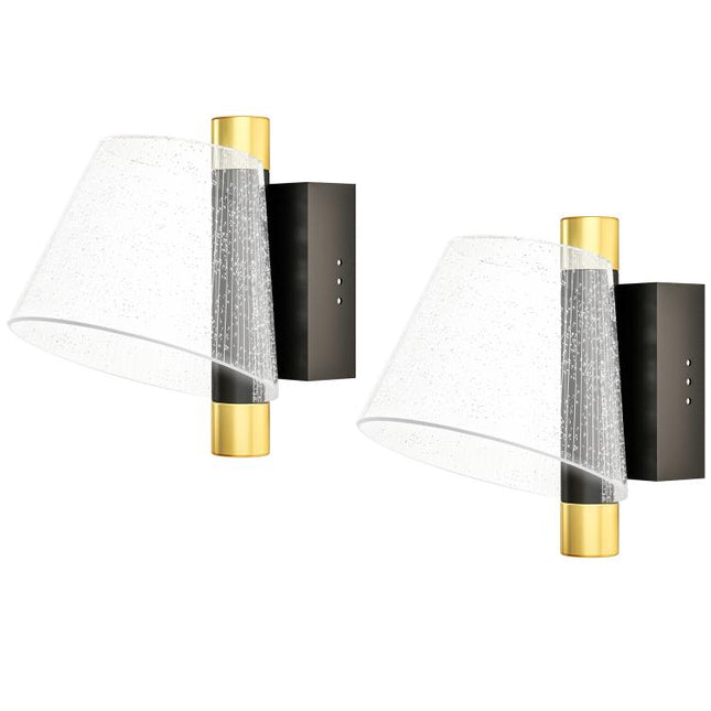 Led Wall Lamp 2 Pack, 5W Modern Indoor Starry Wall Light, Colour Temperature Adjustable 3000K/4000K/6500K, for Bedroom, Living Room, Hallway, Stairs, Black