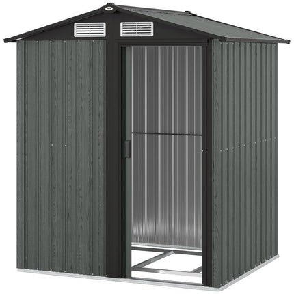 4.3 x 5ft Outdoor Garden Storage Shed - Grey Wood Effect