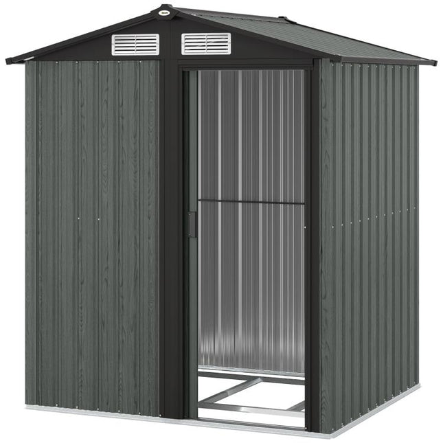 4.3 x 5ft Outdoor Garden Storage Shed - Grey Wood Effect