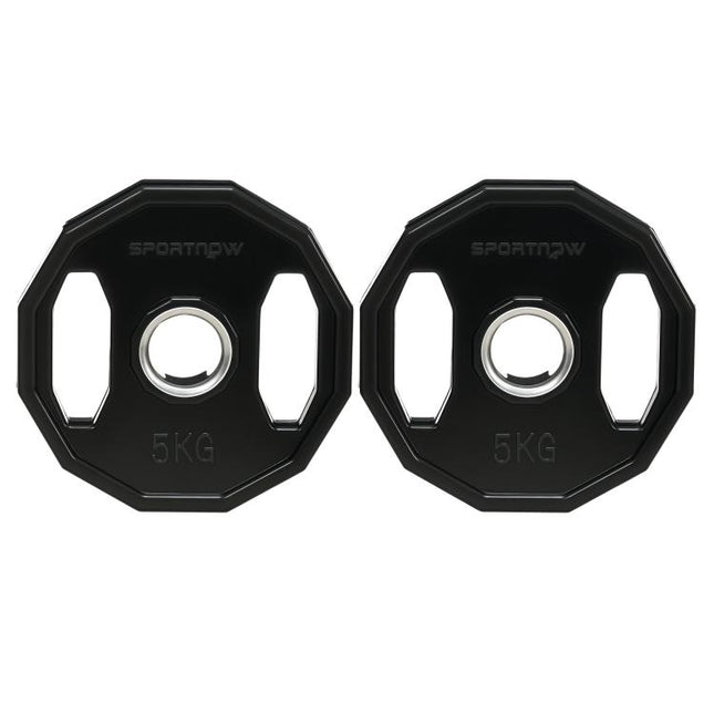 Olympic Weight Plates Set, Metal and Rubber Bumper Plates Weights Discs with 2 inch/5cm Holes, for Home Gym Weight Lifting Strength Training, 2 x 5kg, Black