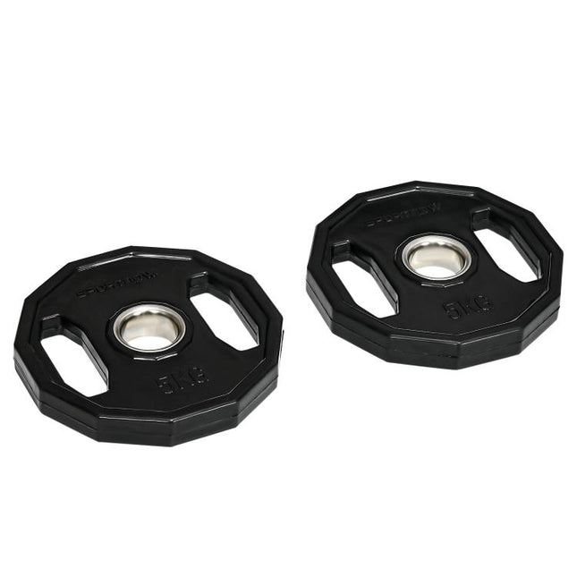 Olympic Weight Plates Set, Metal and Rubber Bumper Plates Weights Discs with 2 inch/5cm Holes, for Home Gym Weight Lifting Strength Training, 2 x 5kg, Black