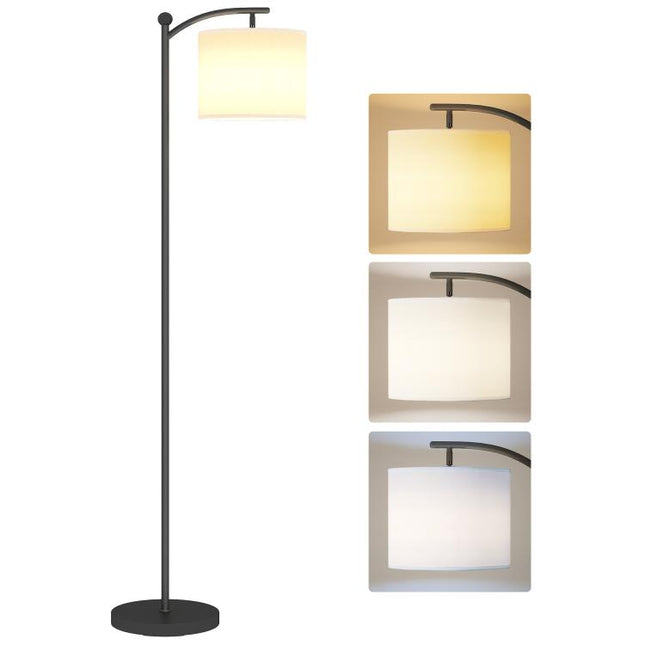 LED Floor Lamp with Remote Control - Black