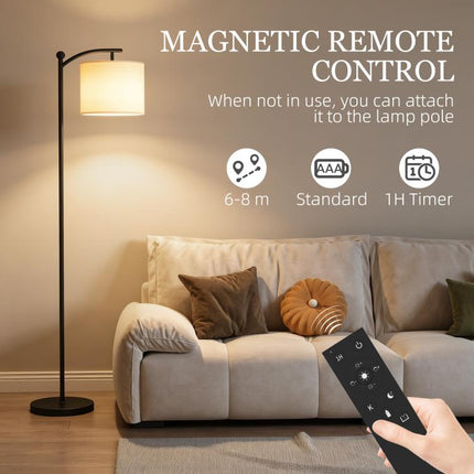 LED Floor Lamp with Remote Control - Black