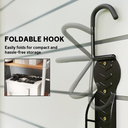 4 Pack Bike Rack, Wall Mounted Bicycle Hanger Hook, Foldable Garage Bike Wall Rack, Bicycle Storage Holder for Indoor Outdoor Use