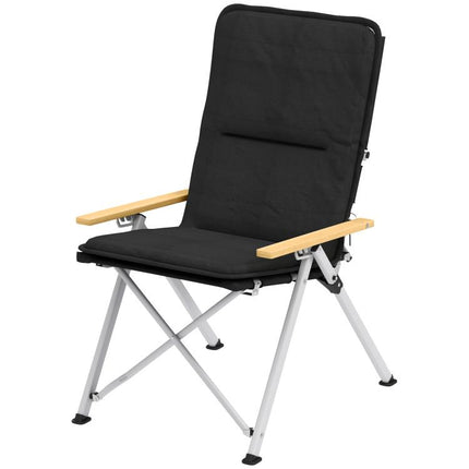 Portable Camping Chair for Adults, High Back Folding Chair with Padded Seat and Carry Bag, Outdoor Recliner for Hiking, Fishing, Beach and Picnic, Black