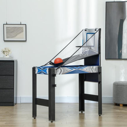 5-in-1 Multi Games Table, with Mini Pool, Table Tennis, Basketball, Hockey, Archery, Blue