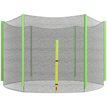 8ft Trampoline Net Replacement with 6 Plastic Pole Covers, Weather-Resistant Trampoline Netting Replacement with Zipped Entrance, Poles Not Included, Green