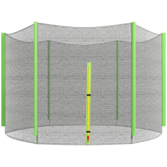 8ft Trampoline Net Replacement with 6 Plastic Pole Covers, Weather-Resistant Trampoline Netting Replacement with Zipped Entrance, Poles Not Included, Green