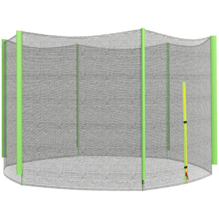 8ft Trampoline Net Replacement with 6 Plastic Pole Covers, Weather-Resistant Trampoline Netting Replacement with Zipped Entrance, Poles Not Included, Green
