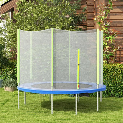8ft Trampoline Net Replacement with 6 Plastic Pole Covers, Weather-Resistant Trampoline Netting Replacement with Zipped Entrance, Poles Not Included, Green
