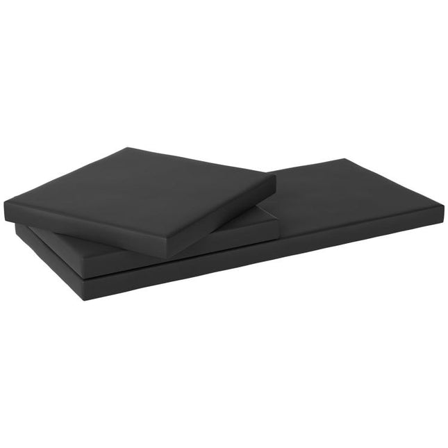 Outdoor Seat Cushion Pads for Rattan Furniture, 3 PCs Garden Furniture Cushions, Black
