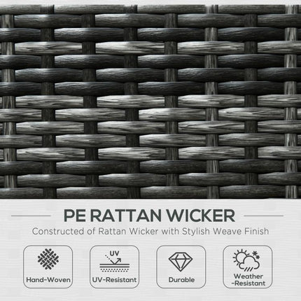 Eight-Piece Rattan Sofa Set - Orange/Grey