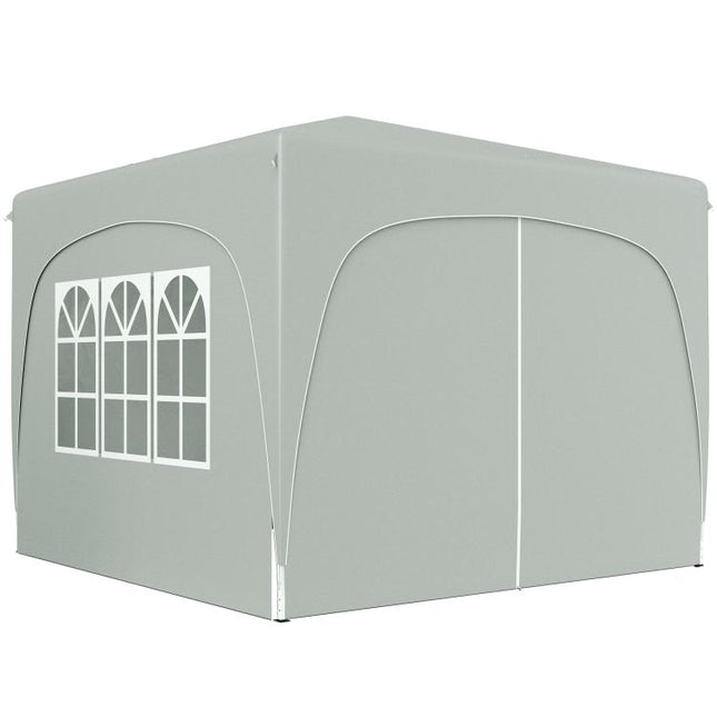 3 x 3m Pop-Up Gazebo Shelter, with Accessories - Light Grey