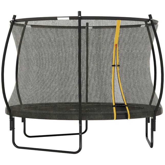 10ft Outdoor Trampoline with Enclosure Net, Spring Cover, Black