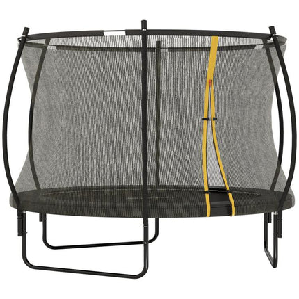 10ft Outdoor Trampoline with Enclosure Net, Spring Cover, Black