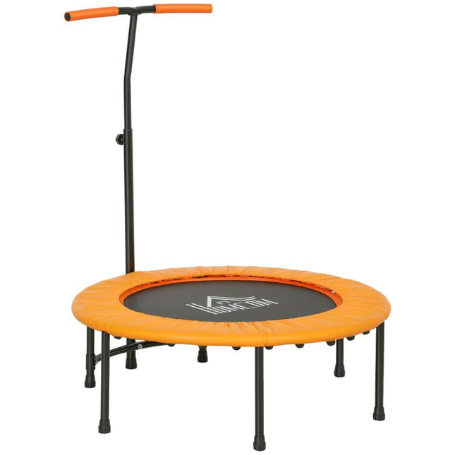 40 inch Fitness Trampoline with Adjustable Handle, Rebounder Trampoline, Mini Jumper for Indoor Exercise Workout, Orange